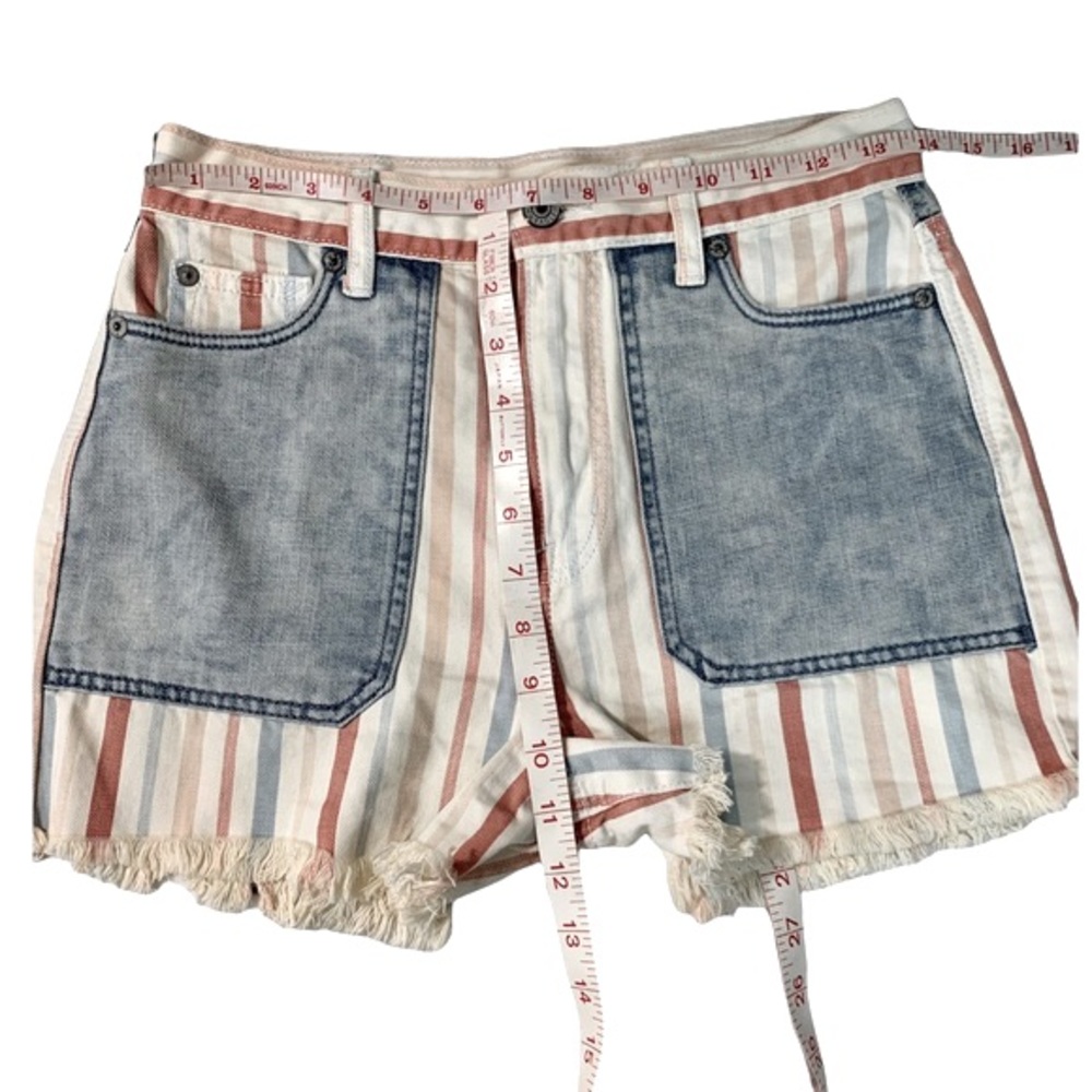 American Eagle Outfitters jean shorts Sz0 light wash Mom Shorts Denim Patriotic - Picture 6 of 7